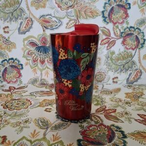 The Pioneer Woman Red Floral Stainless Steel Travel Tumbler With Lid